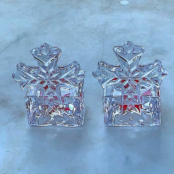 MIKASA CELEBRATIONS TEA LIGHT HOLDERS SET OF 2 REJOICE COLLECTION CRYSTAL 4 INCH - Picture 3 of 8